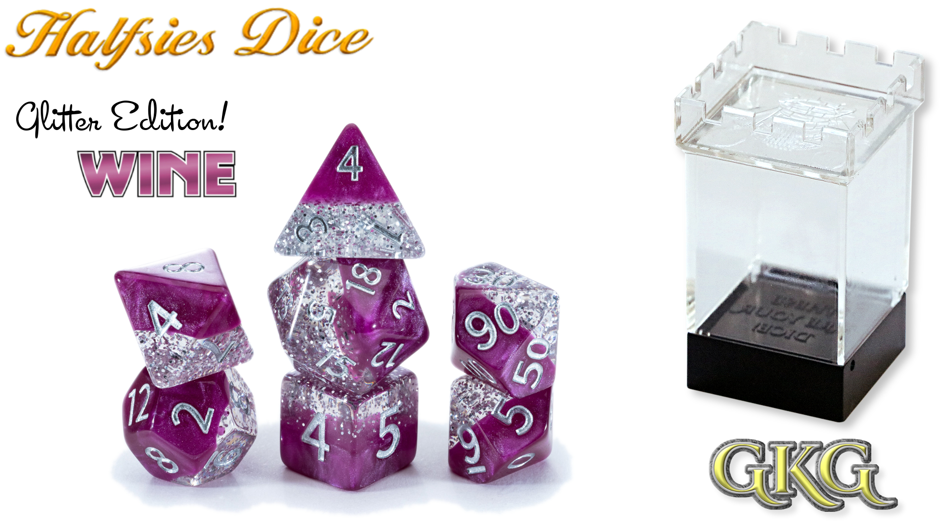 Halfsies Dice - Glitter Wine